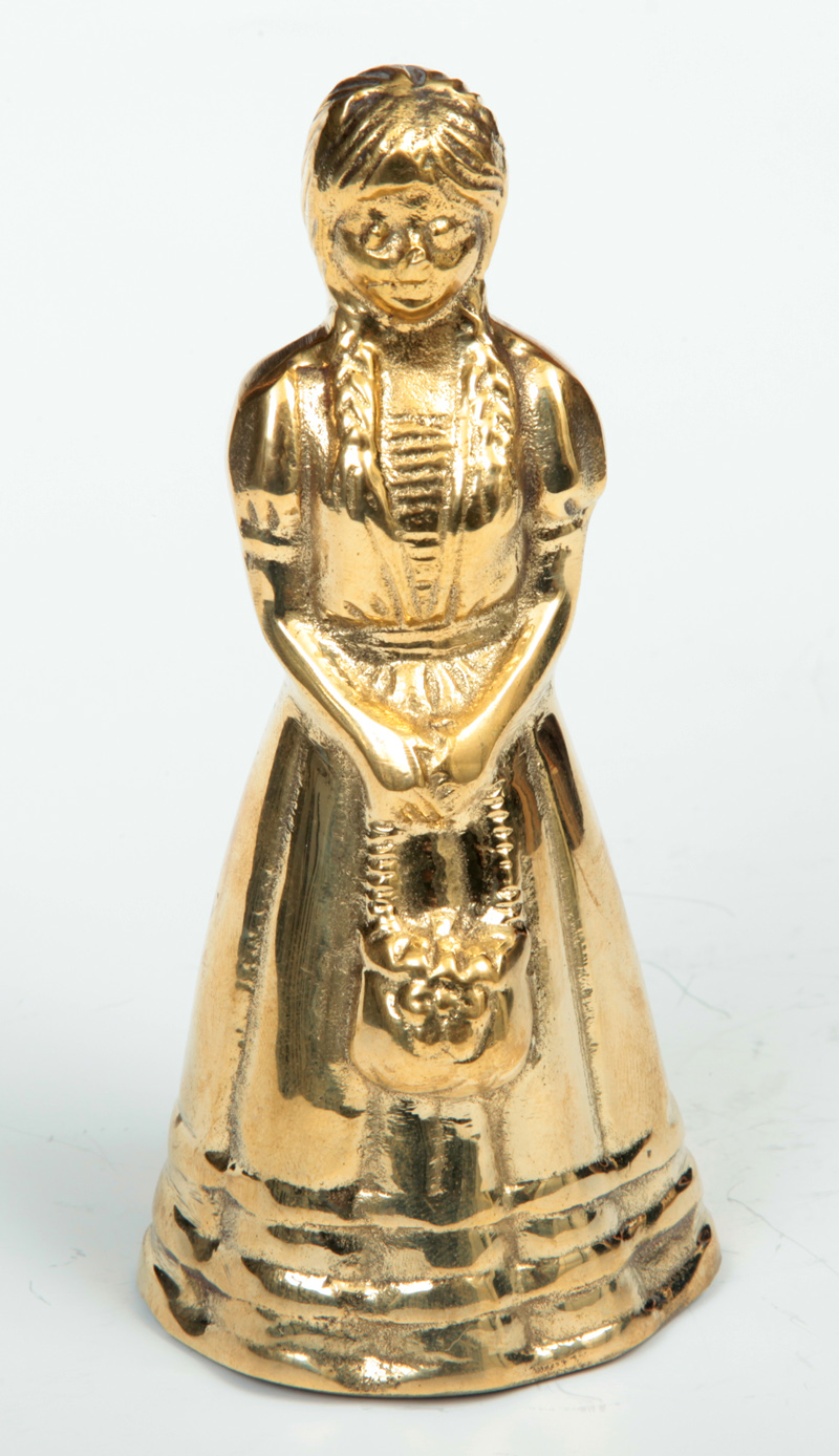 foto zvonek mosazn� - postava �eny - 12,5 cm